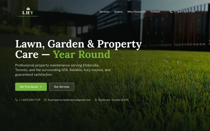 LHY Property Maintenance website screenshot